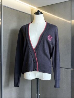 Vintage 70s/80sUnited Airlines Flight Attendant Uniform Sweater Medium Black Red